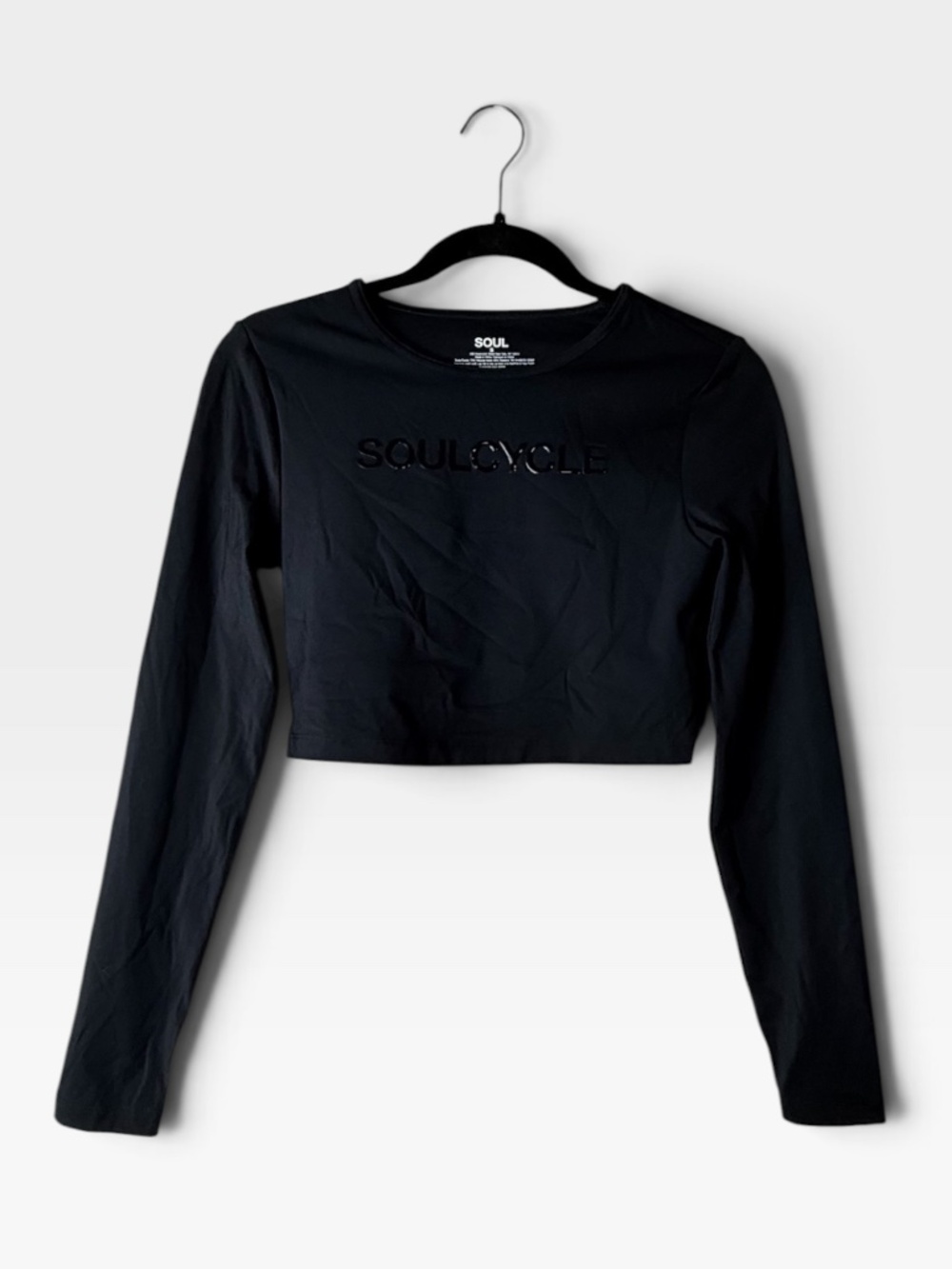 Soul by Soul Cycle Tap Back Long Sleeve Top Size Small Cropped Activewear (Q)
